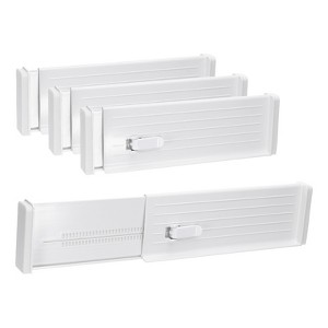 Unique Bargains ABS Adjustable Foam Sponges Drawer Desk Organizers and Holders 4 Pcs - 1 of 3