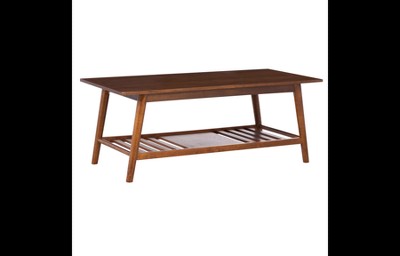 Charlotte Mid-Century Modern Brown Wood Coffee Table