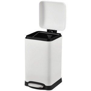 Trash Bin with Lid, 3.2 Gallon Stainless Steel Kitchen Trash Can, Soft Close Step Pedal, Fingerprint-Resistant Finish for Kitchen,Bathroom - 1 of 4