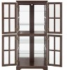 Sapphtopaz Antique 6-Tier Bookcase with Glass Doors Adjustable Shelves, Curio Display Cabinet, Bookshelf Showcase for Home or Office - 3 of 4