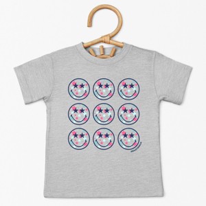 The Juniper Shop SmileyWorld Patriotic Stars Stacked Toddler Short Sleeve Tee - 5T - H. Grey - 1 of 4