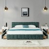 King Size Upholstered Platform Bed with Four Drawers, Headboard and Solid Frame - 3 of 4