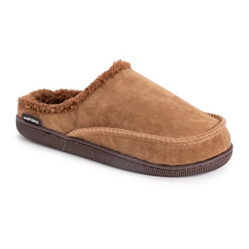 Mens leather clog sales slippers