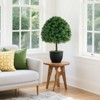 Tangkula 2PCS 28" Artificial Boxwood Topiary Ball Tree Set w/Ground Spike Sun-Protective - 3 of 4