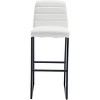 2 Pieces/Set Cream PU Leather High Bar Stool Chairs with Wood Legs and Back PU Leather Upholstered Bar stools 265lbs Max Weighing Capacity - 3 of 4