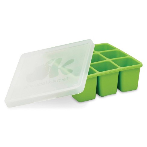 2pc 21 Cavity Pop Up Ice Cube Trays with Lid for Freezer Food Grade  (Green/Blue)