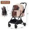 4-Wheel Pet Stroller for Cats & Dogs Up to 50Lbs - Lightweight Foldable Dog Stroller with 360° Swivel Wheels, Weatherproof Cabin & Storage Basket - 3 of 4
