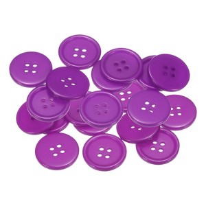 Unique Bargains Sewing Resin Round Flat 4-Hole Replacement Craft Buttons 20 Pcs - 1 of 4