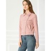 INSPIRE CHIC Women's Zip Up Faux Suede Biker Moto Jacket - 4 of 4