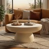 LeisureMod Ruben 27" Round Fiberstone Coffee Table with Powder-Coated Finish Centerpiece for Living Rooms, Patios, or Lounge Spaces - 4 of 4