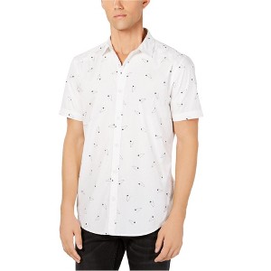 I.N.C International Concepts Mens Safety Pin Print Button Up Shirt, White, XXX-Large - 1 of 1