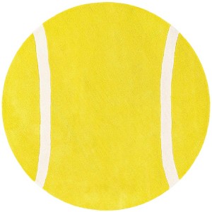 Unique Loom Playtime Kids Wool Collection Area Rug - Tennis Ball - 1 of 4