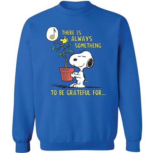 Collections Etc Snoopy Always Something To Be Grateful For Sweatshirt Medium Royal Blue Unisex Target