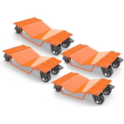 Heavy-Duty Car Dolly Set - 8000 LBS Capacity Wheel Dollies with Security Lock (2 or 4-Piece)