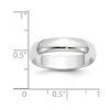 Black Bow Jewelry 2mm to 6mm 10K White Gold Lightweight Half Round Standard Fit Band - 3 of 4