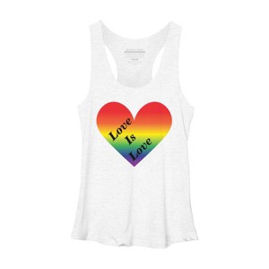 Adult Design By Humans Love Is Love Rainbow Heart Pride By ArnyaTees Racerback Tank Top - 1 of 2