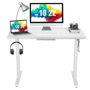 Costway 48'' Sit to Stand Desk Adjustable Standing Workstation w/ Crank - 1 of 4