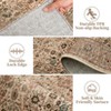 Boho Print Washable Rugs Non Slip Low Pile Vintage Floral Traditional Carpet for Living Room - 4 of 4