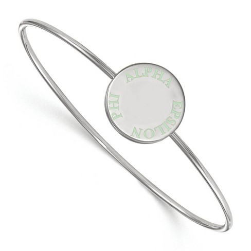 Black Bow Jewelry Sterling Silver Alpha Epsilon Phi Greek Life Bangle Bracelet 6 Inch - image 1 of 3