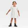 Toddler Girls' Hearts Short Sleeve Dress - Cat & Jack™ Cream - 3 of 3