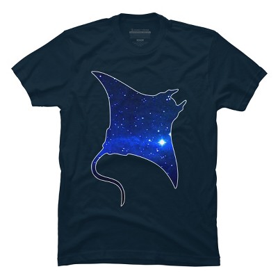 Men's Design By Humans Space Manta Ray By Shrenk T-Shirt