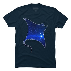 Men's Design By Humans Space Manta Ray By Shrenk T-Shirt - 1 of 4