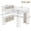 Lycvki Metal Loft Bed with Wardrobe and L-shaped Desk for Kids Teens Adults - 3 of 4
