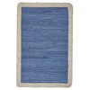HomeRoots 19" Set of Four Blue And Natural Solid With Border Cotton Placemats - 4 of 4