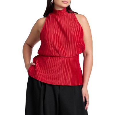 ELOQUII Women's Plus Size Ankle Tie Trouser - 24, Barbados Cherry