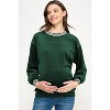 Hello Miz Women's Velvet Striped Neckline Long Sleeve Maternity Sweatshirt Top - 3 of 4