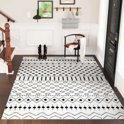 Belffin Moroccan Washable Area Rug. Non-Slip Backing Large Area Rugs