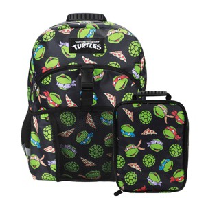 Set de 2 piezas de mochila y lonchera de 16 pulgadas para niños de TMNT Classic Retro Cartoon
