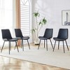LOVMOR 4-piece artificial leather backrest cushion dining chair - 2 of 4