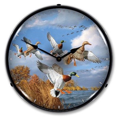 Collectable Sign & Clock | Mallards LED Wall Clock Retro/Vintage, Lighted