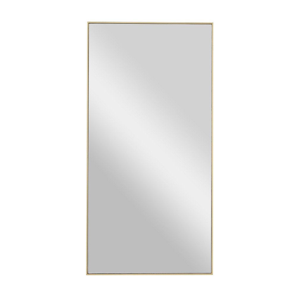 Wood Wall Mirror with Thin Frame Gold - Olivia & May: Contemporary, Rectangular, No Assembly Required