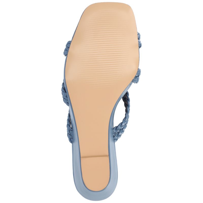 Journee Collection Womens Baylen Braided Strap Slip On Wedge Sandals, 5 of 10