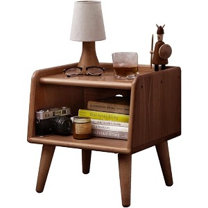 Bedside Tables, Side Tables Living Room with Large Open Storage Compartment, 4 Legs Bedside Cupboard - 1 of 4