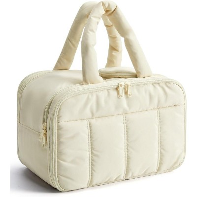 Travel Toiletry Bag, Puffy Large Toiletry Bag for Women, Lightweight Cosmetic Makeup Bag Organizer with Handle