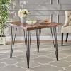 Christopher Knight Home 33.5" Chana Industrial Live Edge Square Dining Table Natural: 4-Seat Kitchen Table, Iron Frame - 2 of 4