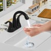 2-Handle Bathroom Sink Faucet 3 Hole, Bathroom Faucet, Centerset Bathroom Faucet High Arc with Drain Assembly and Supply Hoses, 1.2 GPM - 2 of 4