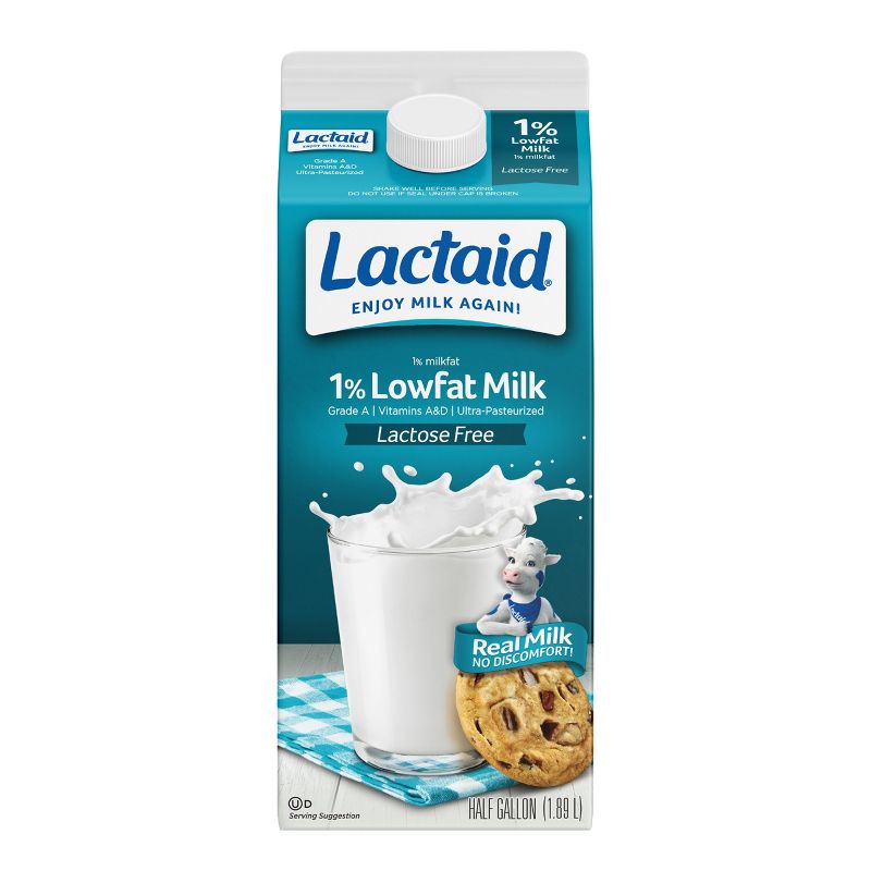 Lactaid Lactose Free 1% Low Fat Milk - 0.5gal, 1 of 8