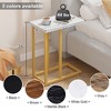 VECELO C Shaped End Table for Sofa Couch and Bed, Small Side Table for Living Room Bedroom, Snack TV Tray Laptop Table with Metal Frame, - 3 of 4