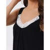 cheibear Women's Soft Pleated Full Slip Lace Lingerie Babydoll Nightgown - 4 of 4