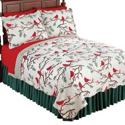 Collections Etc Winter Cardinals Christmas Quilt