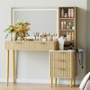 Vanity Desk, Makeup Vanity Desk with Mirror and Lights 3 Colors, 5 Drawers and 3 Storage Shelves, Power Outlet, for Dressing Room, Bedroom - 2 of 4