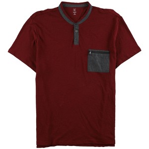 I.N.C International Concepts Mens Contrast Pocket Henley Shirt, Red, Large - 1 of 1