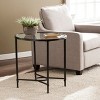 Quinton Metal/Glass Oval Side Table - Black - SEI - 2 of 4
