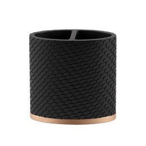Amal Toothbrush Holder Gold/Black - Allure Home Creations: Resin Bathroom Caddy for Oral Hygiene Storage - 1 of 4