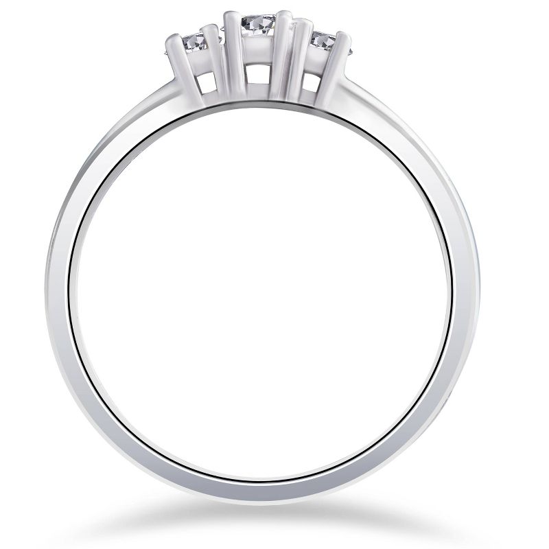 Pompeii3 1/2 Ct Three Stone Lab Created Diamond Engagement Ring 10k White Gold, 3 of 6
