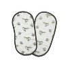 Bacati - Happy Monkeys Gray/Biege Muslin 4 pc set of Bibs & Burp Cloths Set - 2 of 4